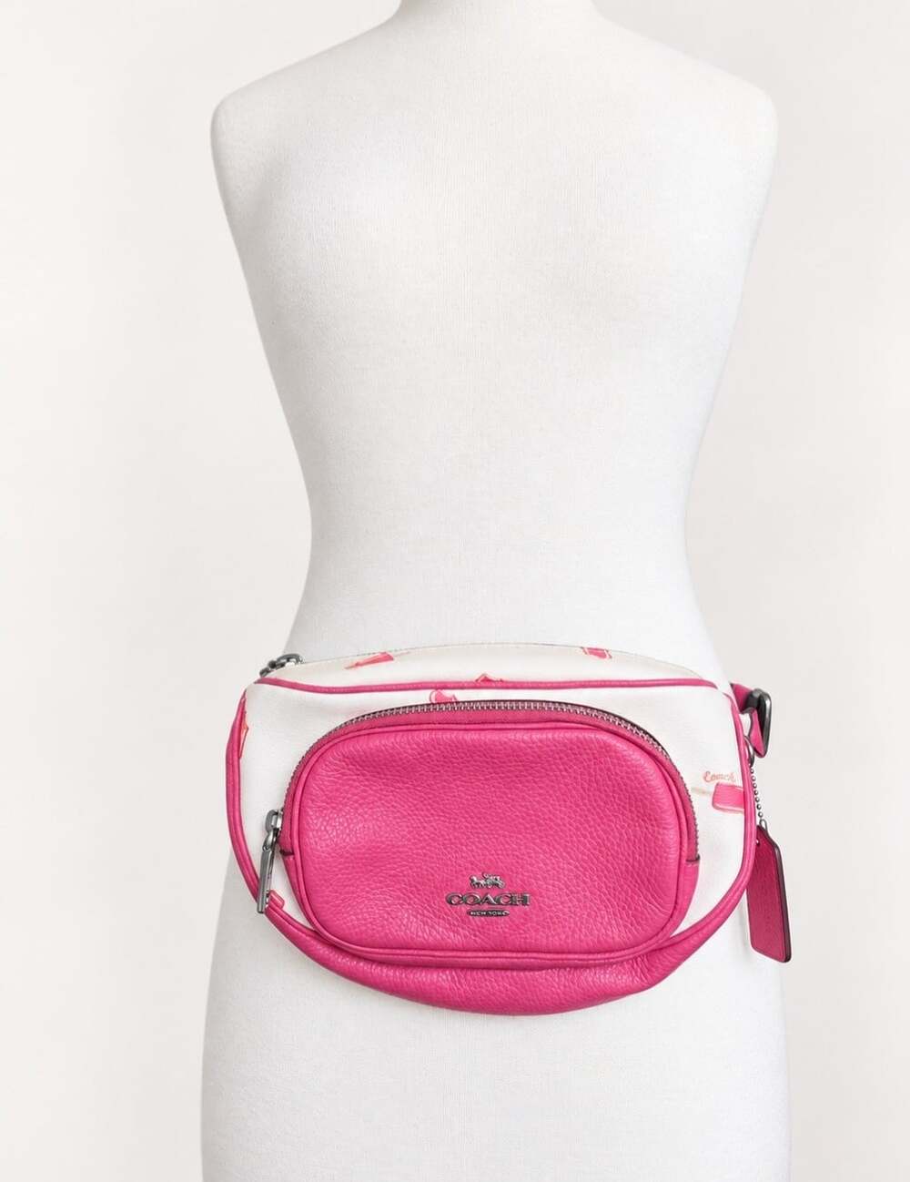 Coach C4276 Court Belt Bag Popsicle Print Pink Chalk Multi Leather Fanny Pack - Picture 3 of 16